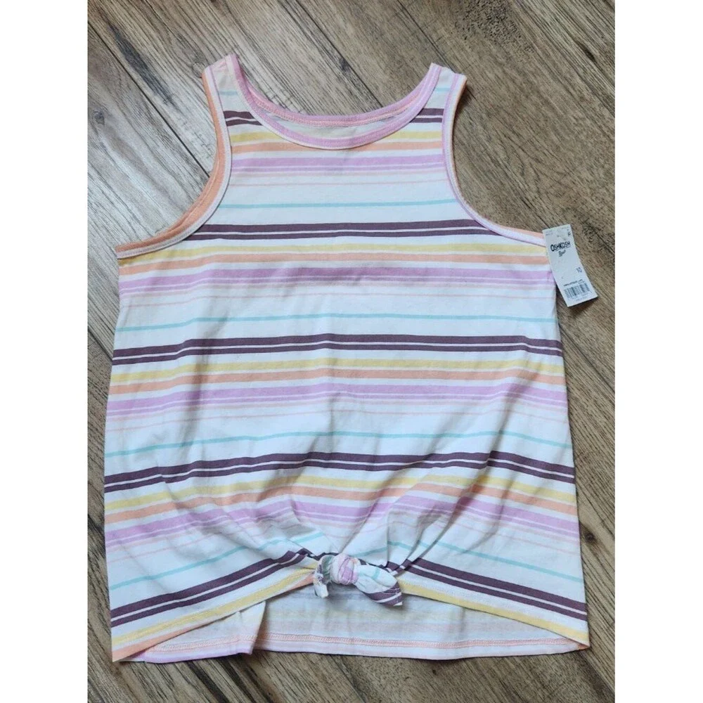 OshKosh B'gosh Girls' Striped Sleeveless Tank Top Size 10 Multicolor NWT